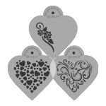 Designer Stencils Decorating Stencil Contemporary Hearts,-3.5