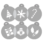 Designer Stencils Decorating Stencil Holiday Cupcake/Cookie Tops