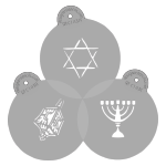 Designer Stencils Decorating Stencil Jewish Symbols Chanukah Top 2.5"