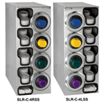 Dispense-Rite SLR-C-4LSS Countertop 3-Cup Dispensing S/S w/ Built-In Lid & Straw Organizer - Left