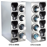 Dispense-Rite CTC-C-4LSS Countertop 3-Cup Dispensing S/S w/ Built-In Lid & Straw Organizer - Left