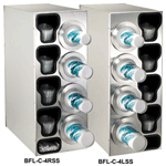 Dispense-Rite BFL-C-4LSS Countertop 3-Cup Dispensing S/S w/ Built-In Lid & Straw Organizer - Left