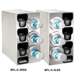 Dispense-Rite BFL-C-3LSS Countertop 4-Cup Dispensing S/S w/ Built-In Lid & Straw Organizer - Left