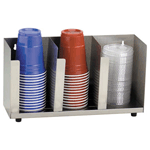Dispense-Rite CTLD-15 Stainless Steel Cup and Lid Organizer - 3 Section