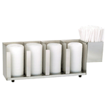 Dispense-Rite CTLD-19A S/S Cup and Lid Organizer with SH-1 - 4 Section