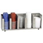 Dispense-Rite CTLD-22 Stainless Steel Cup and Lid Organizer - 5 Section