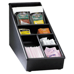 Dispense-Rite NLS-1BT Lid, Straw & Condiment Countertop Organizer - Narrow