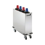 Dispense Rite Stainless Steel Mobile Cup Dispensing Cart, 4 Compartment