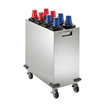 Dispense Rite Stainless Steel Mobile Cup Dispensing Cart, 8 Compartment