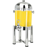 Eastern Tabletop 7512 2 Gallon Pillared Juice Dispenser with Ice Chamber - Stainless Steel