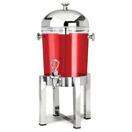 Eastern Tabletop 7522 2 Gallon Pillared Juice Dispenser with Ice Chamber - Stainless Steel