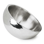 Eastern Tabletop 7212 12" 160 Oz. Insulated Hammered Round Bowl Stainless Steel