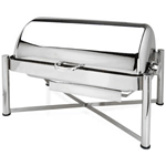 Eastern Tabletop 3124 8 qt. Rectangula Pillar'd Rolltop Chafer - Stainless Steel