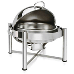 Eastern Tabletop 3128 8 qt. Round Pillar'd Rolltop Chafer - Stainless Steel