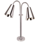 Eastern Tabletop 9642 Double Self Standing Cone Lamp Warmer - Stainless Steel