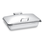 Eastern Tabletop 3915 8 Qt. Rectangular Induction Chafer w/ Hinged Dome Cover - Stainless Steel