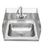 Economy Hand Sink with Side Splash 20 Gauge, Bowl Size 9" x 9" x 4-1/2" Deep