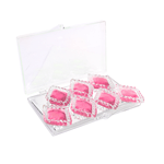 Edible Diamond-Framed Pink Rhombus Gems, 7 Pieces