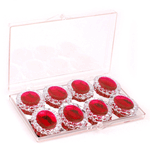 Edible Diamond-Framed Ruby Red Oval Gems, 8 Pieces