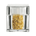 Edible Gold Leaf Flakes in Clear Acrylic Cube Shaker. 100mg.