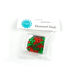 Edible Green & Red 4mm Diamond Studs 