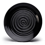 Elite Global Solutions D1014RG Galaxy 10 1/4" Round Swirl Black Melamine Plate - Case of 6
