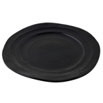 Elite Global Solutions D101 Della Terra 10" Black Irregular Round Melamine Plate - Case of 6