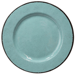 Elite Global Solutions D1025M Mojave Vintage California 10 1/2" Cameo Blue Round Crackle Melamine Plate - Case of 6