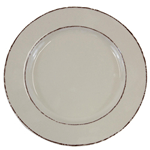 Elite Global Solutions D1025T Trestles Vintage California 10 1/2" Vanilla Round Double-Line Melamine Plate - Case of 6