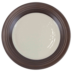 Elite Global Solutions D1098GM Durango 11" Antique White & Chocolate Round Two-Tone Melamine Plate - Case of 6