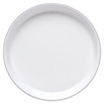 Elite Global Solutions D1106L Viva 6 1/4" White Round Plate with Black Trim - Case of 6