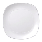 Elite Global Solutions D3109L Viva 8 5/8" White Square Plate with Black Trim - Case of 6