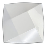 Elite Global Solutions D3309 Viva 9 1/4" White Pillowed Square Plate with Black Trim - Case of 6