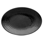 Elite Global Solutions D812RR Pebble Creek Black 12 3/4" x 8 3/4" Oval Platter - Case of 6