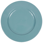 Elite Global Solutions D850C Cottage Vintage California 8 1/2" Cameo Blue Round Rim Melamine Plate - Case of 6