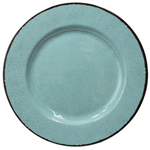 Elite Global Solutions D850M Mojave Vintage California 8 1/2" Cameo Blue Round Crackle Melamine Plate - Case of 6