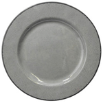 Elite Global Solutions D850M Mojave Vintage California 8 1/2" Gray Round Crackle Melamine Plate - Case of 6