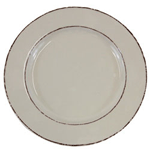 Elite Global Solutions D850T Trestles Vintage California 8 1/2" Vanilla Round Double-Line Melamine Plate - Case of 6