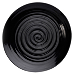 Elite Global Solutions D875RG Galaxy 8 3/4" Round Swirl Black Melamine Plate - Case of 6