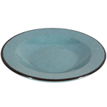 Elite Global Solutions DB10M Mojave Vintage California 18 oz. Cameo Blue Round Crackle Pasta / Soup Bowl - Case of 6