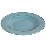 Elite Global Solutions DB878T Trestles Vintage California 12 oz. Cameo Blue Round Double-Line Pasta / Soup Bowl - Case of 6