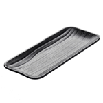 Elite Global Solutions JW5411 Zen 10 7/8" x 4 5/8" Black Rectangular Wave Tray - Case of 6