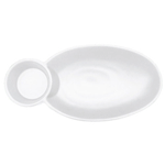 Elite Global Solutions JWC1408 Ore 10" x 5 1/2" White Two-Compartment Tray - Case of 6