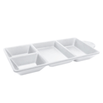Elite Global Solutions JWT4C Ore 8 3/4" x 4 3/8" White Four-Compartment Tray - Case of 6
