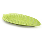 Elite Global Solutions M105PL Naturals Design Green 10 1/4" Leaf Melamine Platter - Case of 6