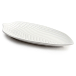 Elite Global Solutions M105PL Naturals Display White 10 1/4" Leaf Melamine Platter - Case of 6