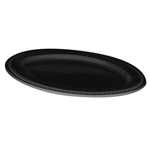 Elite Global Solutions M128OV Venetian Black 12" x 8 1/2" Oval Melamine Platter - Case of 6