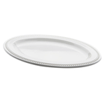 Elite Global Solutions M128OV Venetian Display White 12" x 8 1/2" Oval Melamine Platter - Case of 6