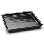 Elite Global Solutions M1314 The Edge Black 14" x 13" x 1 5/8" Rectangular Organic Edge Tray - Case of 4