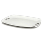 Elite Global Solutions M1317OVH Bilbao Display White 17 1/8" x 12 3/4" Flat Rectangular Platter with Handles - Case of 4